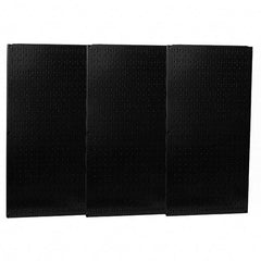 Wall Control - 48" Wide x 32" High Peg Board Storage Board - 3 Panels, Metal, Black - USA Tool & Supply