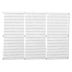 Wall Control - 48" Wide x 32" High Peg Board Storage Board - 3 Panels, Metal, White - USA Tool & Supply