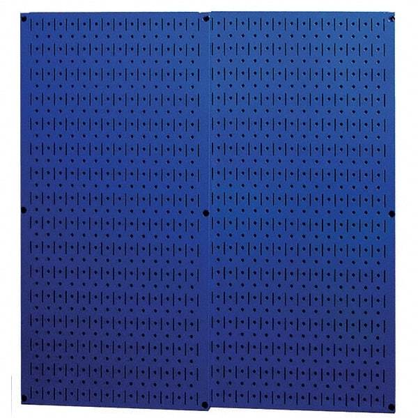 Wall Control - 32" Wide x 32" High Peg Board Storage Board - 2 Panels, Metal, Blue - USA Tool & Supply