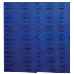 Wall Control - 32" Wide x 32" High Peg Board Storage Board - 2 Panels, Metal, Blue - USA Tool & Supply