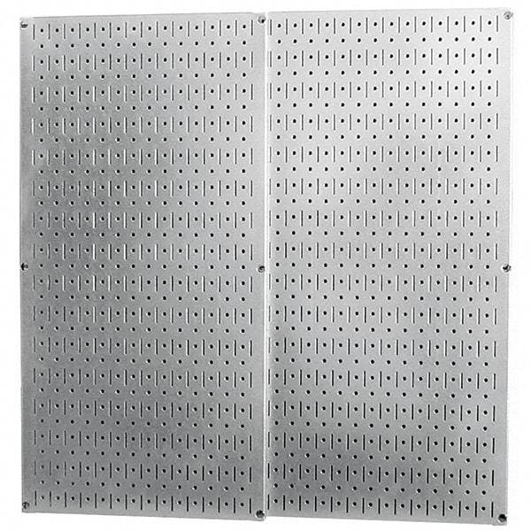 Wall Control - 32" Wide x 32" High Peg Board Storage Board - 2 Panels, Galvanized Steel, Metallic - USA Tool & Supply