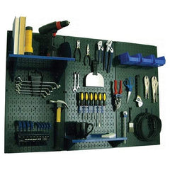 Wall Control - 48" Wide x 32" High Peg Board Kit - 3 Panels, Metal, Green/Blue - USA Tool & Supply