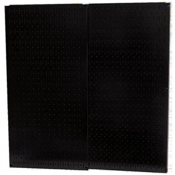 Wall Control - 32" Wide x 32" High Peg Board Storage Board - 2 Panels, Metal, Black - USA Tool & Supply