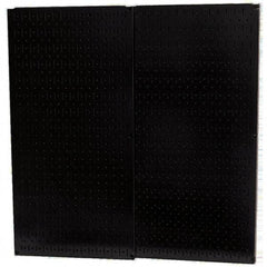 Wall Control - 32" Wide x 32" High Peg Board Storage Board - 2 Panels, Metal, Black - USA Tool & Supply