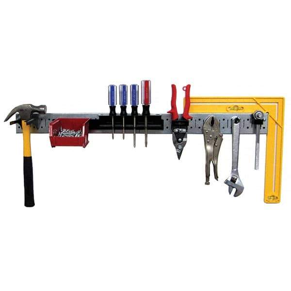 Wall Control - 32" Wide x 2-1/2" High Peg Board Kit - 2 Panels, Galvanized Steel, Galvanized/Black - USA Tool & Supply