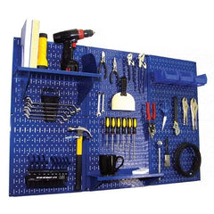 Wall Control - 48" Wide x 32" High Peg Board Kit - 3 Panels, Metal, Blue - USA Tool & Supply