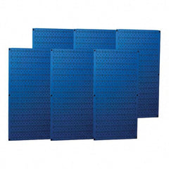 Wall Control - 96" Wide x 32" High Peg Board Storage Board - 6 Panels, Metal, Blue - USA Tool & Supply