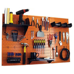 Wall Control - 48" Wide x 32" High Peg Board Kit - 3 Panels, Metal, Orange/Black - USA Tool & Supply