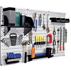 Wall Control - 48" Wide x 32" High Peg Board Kit - 3 Panels, Metal, White/Black - USA Tool & Supply