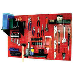 Wall Control - 48" Wide x 32" High Peg Board Kit - 3 Panels, Metal, Red/Black - USA Tool & Supply