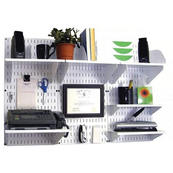 Wall Control - 48" Wide x 32" High Industrial Steel Tool Board System - 3 Panels, Metal, White - USA Tool & Supply