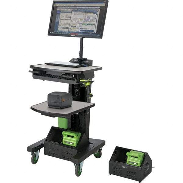 NewCastle Systems - 200 Lb Capacity, 2 Shelf Mobile Powered Cart - 24" Wide x 26" Deep x 43" High, Steel - USA Tool & Supply