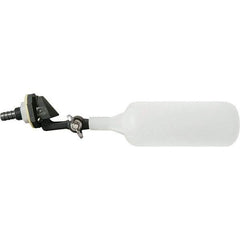 Control Devices - 1/4" Pipe, PVC, Angle Pattern-Double Seat, Mechanical Float Valve - 100 psi, Barb x Barb End Connections - USA Tool & Supply