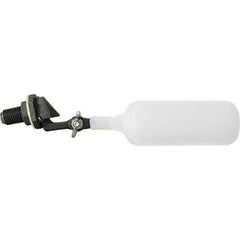 Control Devices - 1/4" Pipe, PVC, Angle Pattern-Double Seat, Mechanical Float Valve - 100 psi, Male NPT End Connections - USA Tool & Supply