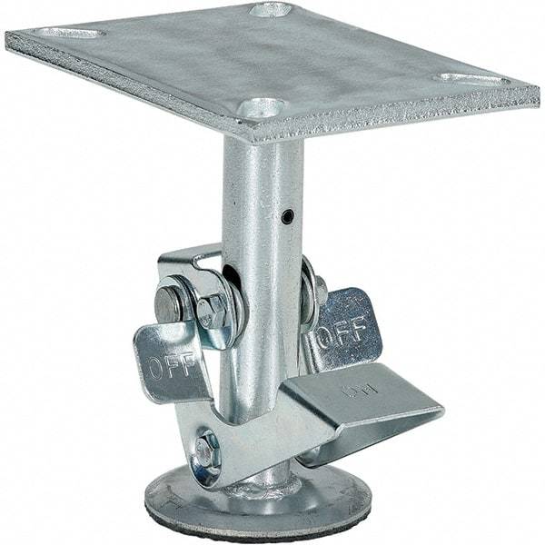 Vestil - 8" Mounting Height, Floor Truck Lock for 6" Diam Caster Wheels - 7" Retracted Clearance - USA Tool & Supply