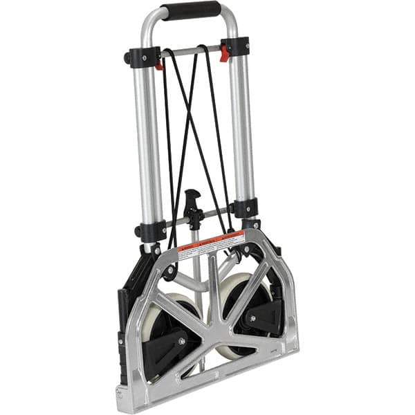 Vestil - 275 Lb Capacity 31" OAH Hand Truck - Fold Away Handle, Aluminum, Rubber Wheels - USA Tool & Supply