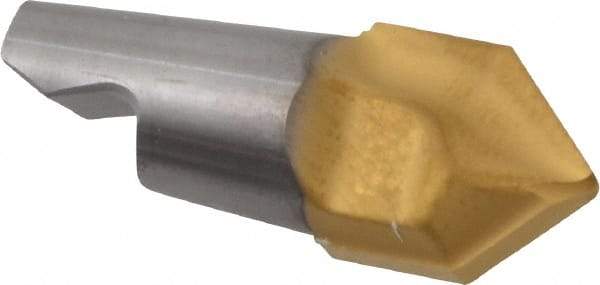 Seco - MM12 M04 Grade T60M Carbide Center Drill Milling Tip Insert - TiAlN/TiN Finish, 2 Flutes, 0.472" Cutting Diam, 0.236" Depth of Cut, 0.576" Extension, 0.26" Cnr Rad - USA Tool & Supply