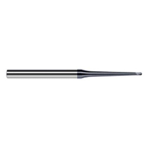 ‎3/64″ Dia. × 1/4″ Shank × 0.038″ DOC × 2-1/2″ OAL, Carbide AlTiN, 2 Flute, Ballnose End Mill - Exact Industrial Supply