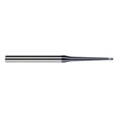 ‎3/64″ Dia. × 1/4″ Shank × 0.038″ DOC × 2-1/2″ OAL, Carbide AlTiN, 2 Flute, Ballnose End Mill - Exact Industrial Supply