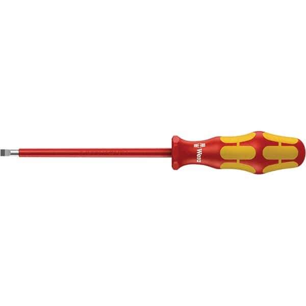 Wera - Insulated Slotted Screwdriver - 200mm Blade Length, Ergonomic Handle - USA Tool & Supply