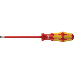 Wera - Insulated Slotted Screwdriver - 200mm Blade Length, Ergonomic Handle - USA Tool & Supply