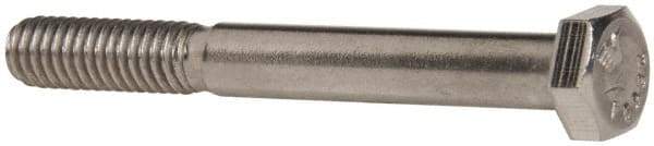 Value Collection - 5/16-18 UNC, 2-3/4" Length Under Head Hex Head Cap Screw - Partially Threaded, Grade 18-8 Stainless Steel, Uncoated, 1/2" Hex - USA Tool & Supply