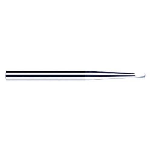 1/32″ Dia. × 3/16″ Shank × 0.025″ DOC × 2″ OAL, Carbide TiB2, 2 Flute, Ballnose End Mill - Exact Industrial Supply