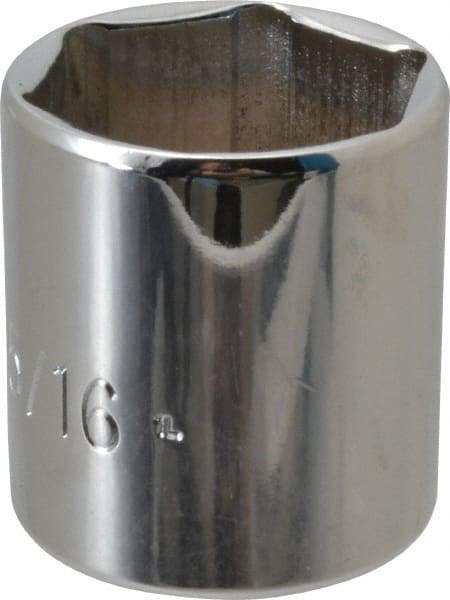 Proto - 1-5/16", 1/2" Drive, Standard Hand Socket - 6 Points, 2-1/8" OAL, Chrome Finish - USA Tool & Supply