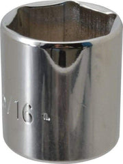 Proto - 1-5/16", 1/2" Drive, Standard Hand Socket - 6 Points, 2-1/8" OAL, Chrome Finish - USA Tool & Supply