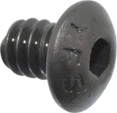 Value Collection - #6-32 UNC Hex Socket Drive, Button Screw - Alloy Steel, Black Oxide Finish, Fully Threaded, 3/16" Length Under Head - USA Tool & Supply
