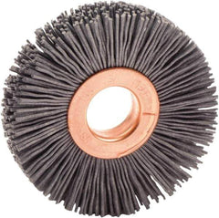 Weiler - 2" OD, 1/2" Arbor Hole, Nylon Wheel Brush - 3/8" Face Width, 1/2" Trim Length, 0.022" Filament Diam, 10,000 RPM - USA Tool & Supply