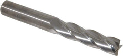 M.A. Ford - 1/2", 2" LOC, 1/2" Shank Diam, 4" OAL, 4 Flute, Solid Carbide Square End Mill - Single End, Uncoated, Spiral Flute, 30° Helix, Centercutting, Right Hand Cut, Right Hand Flute, Series 122 - USA Tool & Supply