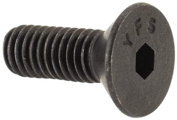 Value Collection - #8-36 UNF Hex Socket Drive, Flat Screw - Alloy Steel, Black Oxide Finish, Fully Threaded, 1/2" OAL - USA Tool & Supply