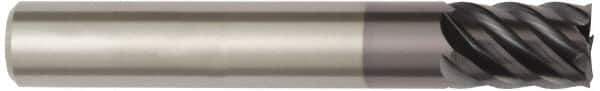 Kennametal - 5/8", 1-1/4" LOC, 5/8" Shank Diam, 3-1/2" OAL, 6 Flute, Solid Carbide Square End Mill - Single End, TiAlN Finish, Spiral Flute, 45° Helix, Centercutting, Right Hand Cut, Right Hand Flute, Series HPFT - USA Tool & Supply