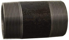 Made in USA - Schedule 80, 1/2" Diam x 11" Long Black Pipe Nipple - Threaded - USA Tool & Supply