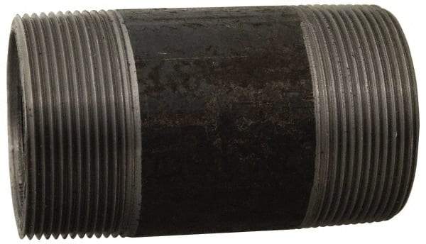 Made in USA - Schedule 80, 1" Diam x 60" Long Black Pipe Nipple - Threaded - USA Tool & Supply