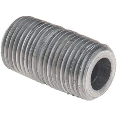 Made in USA - Schedule 80, 1/8" Diam x 3/4" Long Black Pipe Nipple - Threaded - USA Tool & Supply