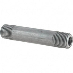 Made in USA - Schedule 80, 1/8" Diam x 2" Long Black Pipe Nipple - Threaded - USA Tool & Supply