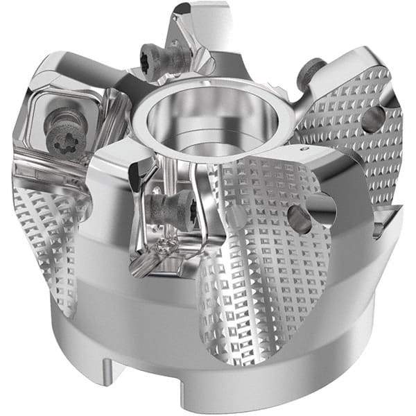 Seco - 2" Cut Diam, 3/4" Arbor Hole, 0.315" Max Depth of Cut, 71° Indexable Chamfer & Angle Face Mill - 5 Inserts, SN.. Insert, Right Hand Cut, 5 Flutes, Through Coolant, Series R220.56 - USA Tool & Supply