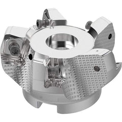 Seco - 2-1/2" Cut Diam, 3/4" Arbor Hole, 0.315" Max Depth of Cut, 71° Indexable Chamfer & Angle Face Mill - 5 Inserts, SN.. Insert, Right Hand Cut, 5 Flutes, Through Coolant, Series R220.56 - USA Tool & Supply