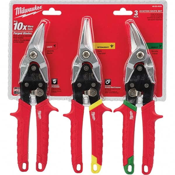 Milwaukee Tool - Snip & Shear Sets Type: Aviation Snip Set Pattern: Straight - USA Tool & Supply