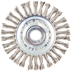 Norton - 4" OD, 5/8-11 Arbor Hole, Stringer Bead Twist Knot Stainless Steel Wheel Brush - USA Tool & Supply