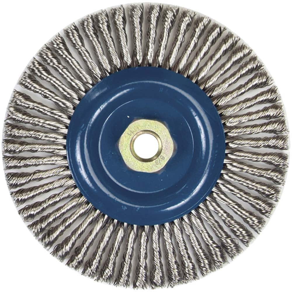 Norton - 6" OD, 5/8-11 Arbor Hole, Stringer Bead Stainless Steel Wheel Brush - USA Tool & Supply