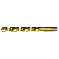 13/64 RHS / RHC HSS 135 Degree Split Point Heavy Duty Parabolic Jobber Length Drill - TiN - Exact Industrial Supply