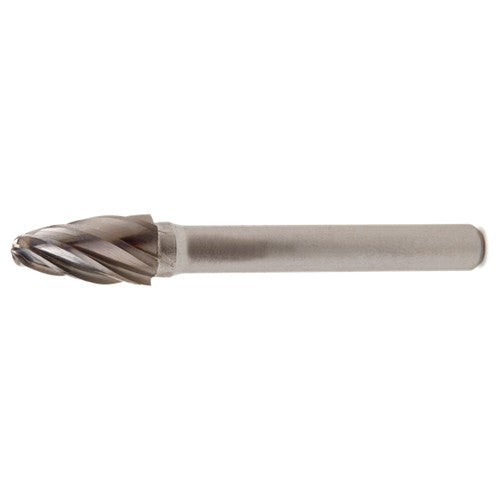 SF-6 Aluminum Cut Solid Carbide Bur-Round Nose Tree Shape - Exact Industrial Supply