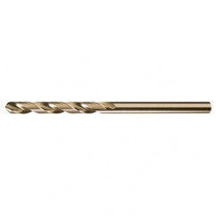 #10 RHS / RHC HSS-CO 8% (M42) 135 Degree Split Point NAS907 Type J Cobalt Heavy Duty 6″ Extended Length Drill - Straw / Gold Oxide - USA Tool & Supply