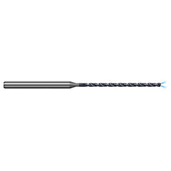 1.5 mm Dia. × 3 mm Shank × 21 mm Flute Length × 63 mm OAL, 12xD, 140°, AlTiN, 2xD Flute, Coolant Thru, Round Solid Carbide Drill - Exact Industrial Supply
