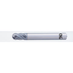 12 mm Dia. × 12 mm Shank × 18 mm DOC × 110 mm OAL, Carbide DURO, 2 Flute, Shrink Fit, Ballnose End Mill - Exact Industrial Supply