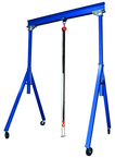 Gantry Crane - Solid steel construction - Large 8" Dia. locking phenolic casters - Adj. Height in 6" increments - 6000 lbs Load Capacity - USA Tool & Supply
