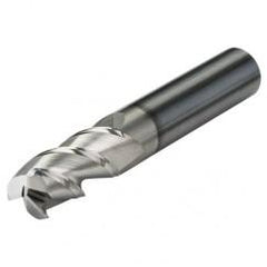 3/8 Dia. x 2-1/2 Overall Length 5-Flute .010 C/R Solid Carbide SE End Mill-Round Shank-Center Cut-AlTiN - USA Tool & Supply